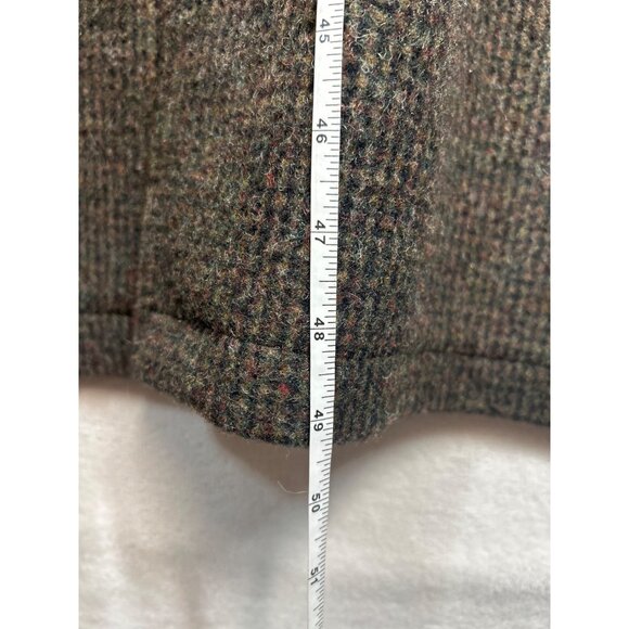 Eddie Bauer Coat Mens XL Brown Herringbone Wool Leather Vtg - Picture 10 of 10